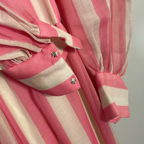 One of a kind, vintage pink and white striped dress, slip Size 4-6. ๐ - Picture 5 of 11